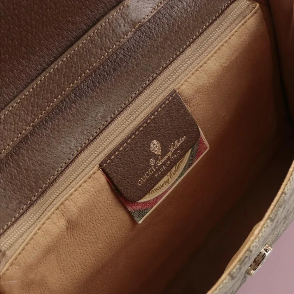 RARE Gucci Accessory Collection GG Supreme Monogram Flap Shoulder Bag - Picture 5 of 9